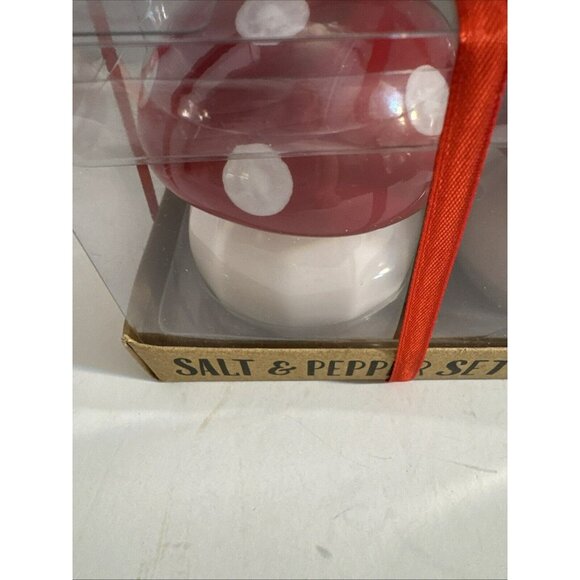 Mushroom Salt & Pepper Shakers Red White Polka Dot NEW Hand Painted by Lang - Picture 5 of 9